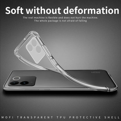 Pour vivo S17e Étui de Téléphone Ultra-Mince en TPU Série MOFI Ming (Transparent)