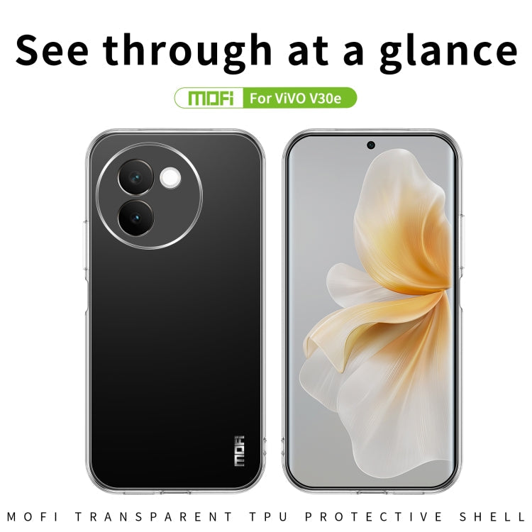 Pour coque de téléphone ultra-fine en TPU série Ming MOFI pour vivo V30e (Transparent)