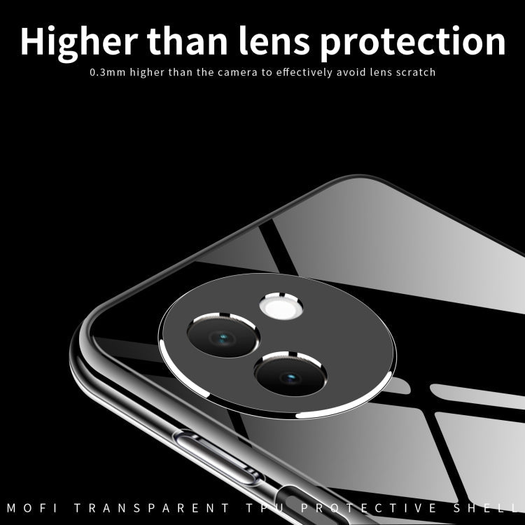 Pour coque de téléphone ultra-fine en TPU série Ming MOFI pour vivo V30e (Transparent)