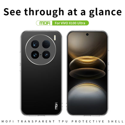 Pour vivo X100 Ultra Étui de téléphone en TPU ultra-fin MOFI série Ming (Transparent)