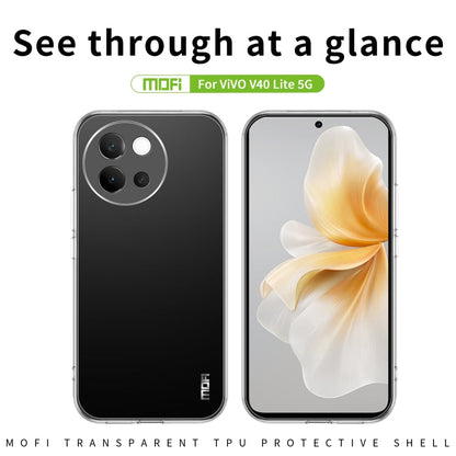 Pour la coque de téléphone vivo V40 Lite 5G MOFI Ming Series en TPU ultra-mince (transparente)