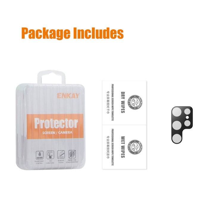 For Samsung Galaxy S25 Ultra 5G ENKAY Hat-Prince 9H Rear Camera Lens Tempered Glass Film(Black)