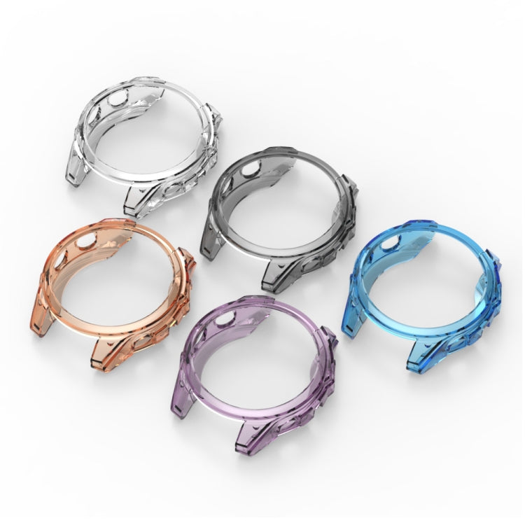 Pour Garmin Fenix 8 AMOLED 43mm ENKAY Hat-Prince Étui de protection antichute avec cadre en TPU transparent (Orange)