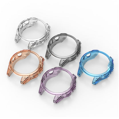 Pour Garmin Fenix 8 AMOLED 43mm ENKAY Hat-Prince Étui de protection antichute avec cadre en TPU transparent (Orange)