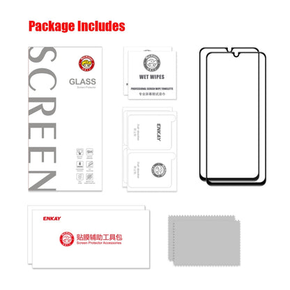 Pour Xiaomi Redmi 13C 2pcs ENKAY Hat-Prince Film en Verre Trempé Haute teneur en Aluminium-silicium, entièrement adhésif