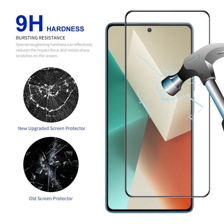 Pour Redmi Note 13 / Note 13 Pro 2 films en verre trempé ENKAY Hat-Prince Full Glue haute teneur en aluminium-silicium