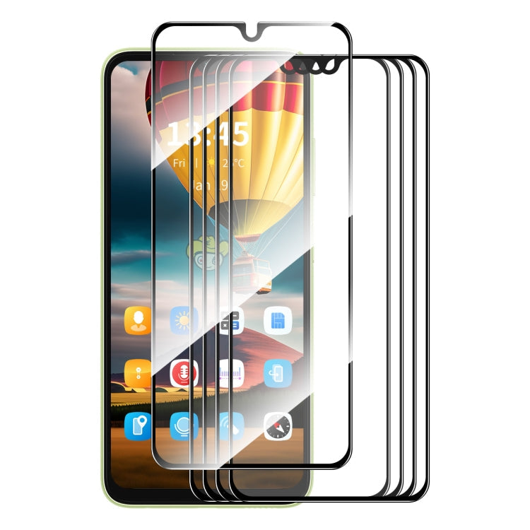 For Xiaomi Redmi 13R 5G 5pcs ENKAY Hat-Prince Full Glue High Aluminum-silicon Tempered Glass Film