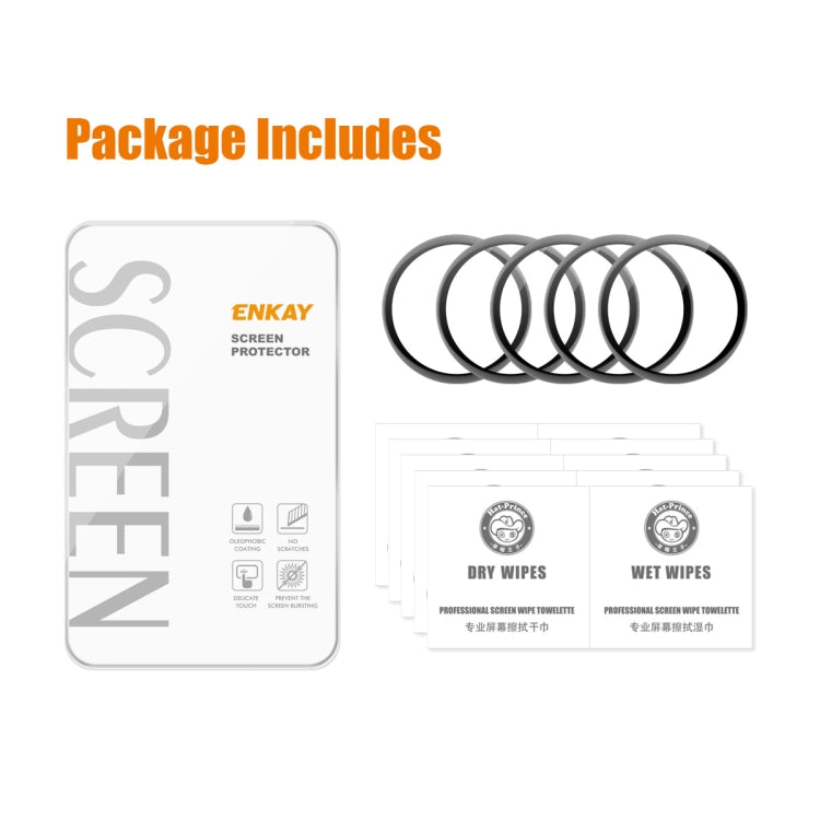 For GarminMove Sport / Trend 5pcs ENKAY 3D Full Coverage Soft PC Edge PMMA HD Screen Protector Film