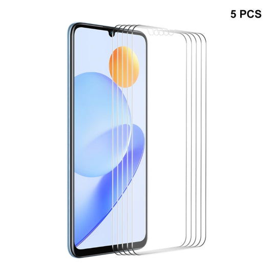 For Honor Play7T / Play6T 5pcs ENKAY 0.26mm 9H 2.5D High Aluminum-silicon Tempered Glass Film