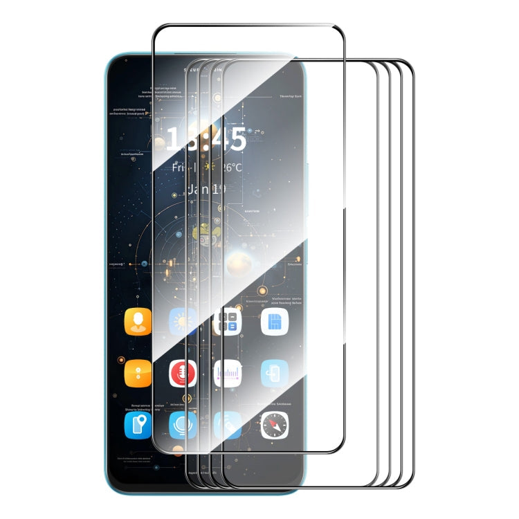 For Huawei nova 13 5pcs ENKAY Full Glue High Aluminum-silicon Tempered Glass Film