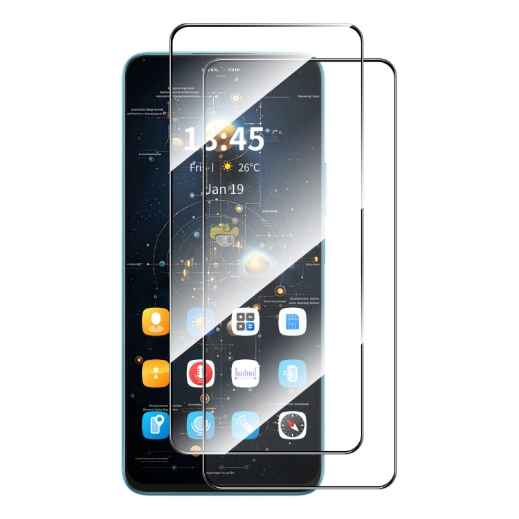 For Samsung Galaxy A36 / A56 2pcs ENKAY Hat-Prince Full Glue High Aluminum-silicon Tempered Glass Film