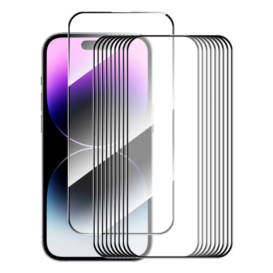 For iPhone 16 10pcs ENKAY Full Glue High Aluminum-silicon Tempered Glass Film
