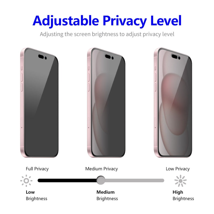 For iPhone 16 2pcs ENKAY Hat-Prince 28° Anti-peeping Tempered Glass Protector Full Screen Film