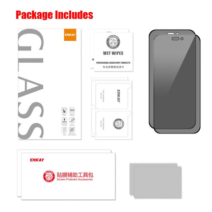 For iPhone 16 2pcs ENKAY Hat-Prince 28° Anti-peeping Tempered Glass Protector Full Screen Film