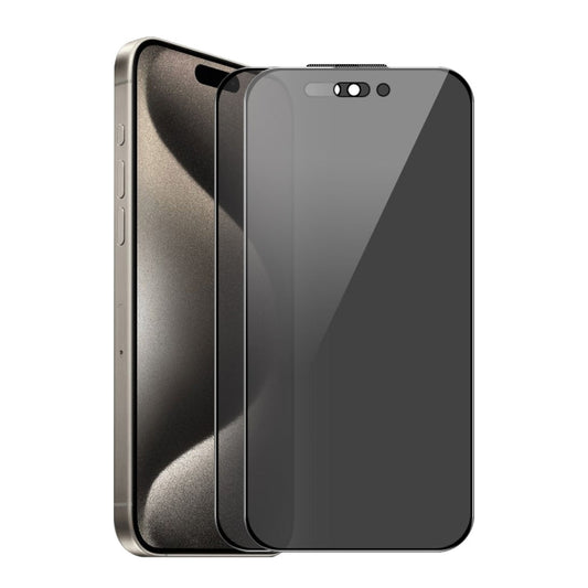 For iPhone 16 Pro 2pcs ENKAY Hat-Prince 28° Anti-peeping Tempered Glass Protector Full Screen Film