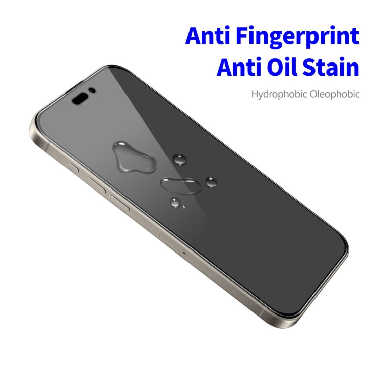 For iPhone 16 Pro 2pcs ENKAY Hat-Prince 28° Anti-peeping Tempered Glass Protector Full Screen Film