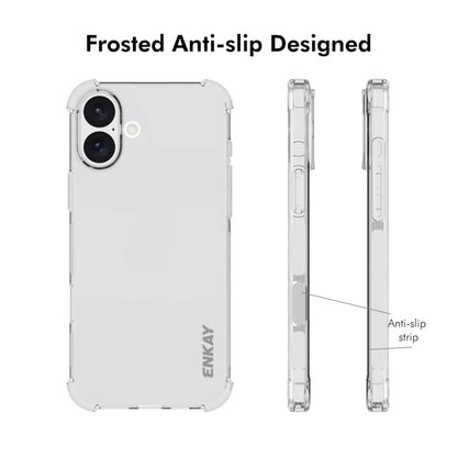 For iPhone 16 Plus ENKAY Hat-Prince Transparent TPU Shockproof Phone Case