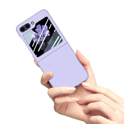 Pour Samsung Galaxy Z Flip6 / Flip7 FE JUNSUNMAY Coque de Téléphone Pliable en PC Lisse + Protecteur en Verre Trempé 9H (Vert Clair)