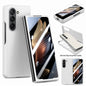 Pour Samsung Galaxy Z Fold6 JUNSUNMAY Coque de téléphone pliable en PC lisse + protection en verre trempé 9H (blanc)