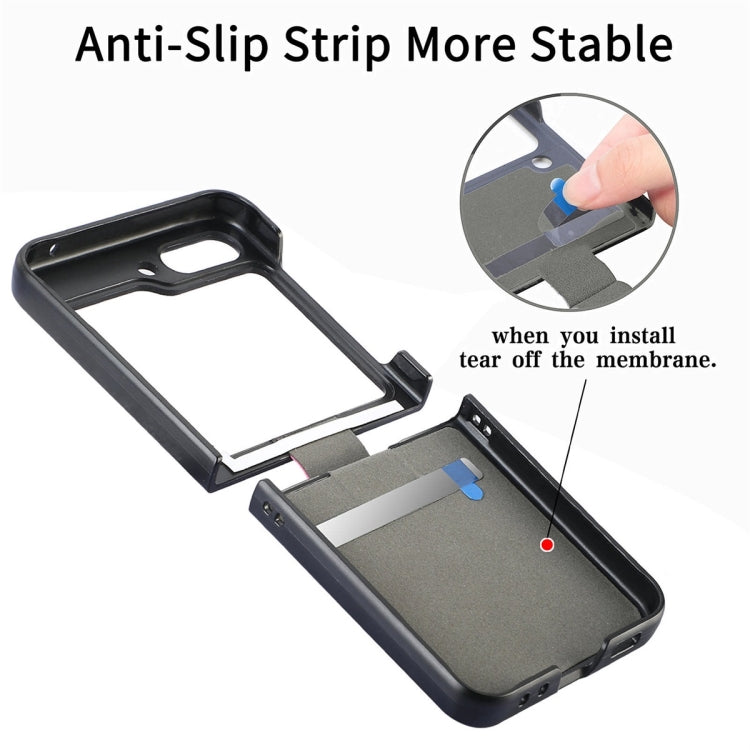 Pour Samsung Galaxy Z Flip6 / Flip7 FE JUNSUNMAY Étui de téléphone pliable en cuir litchi PC avec anneau de téléphone (marron)