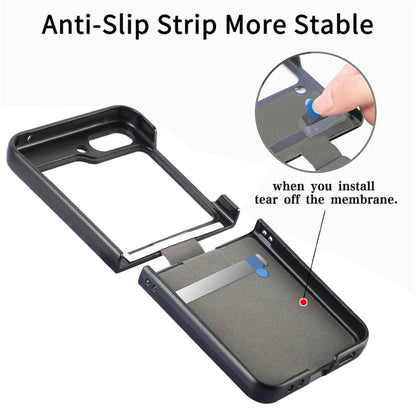 Pour Samsung Galaxy Z Flip6 / Flip7 FE JUNSUNMAY Coque de téléphone pliable en cuir litchi PC avec anneau de téléphone (orange)