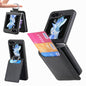For Samsung Galaxy Z Flip6 / Flip7 FE JUNSUNMAY Litchi Leather Skin PC Folding Phone Case(Black)