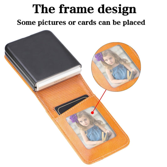 For Samsung Galaxy Z Flip6 / Flip7 FE JUNSUNMAY PU Leather Folding Phone Case with Card Slots(Pink)