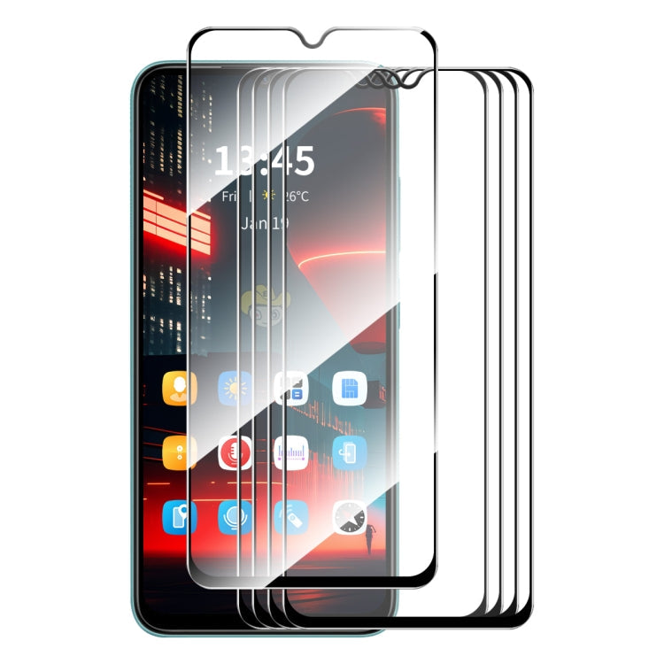 For OnePlus Nord N20 SE 5pcs ENKAY Full Glue High Aluminum-silicon Tempered Glass Film