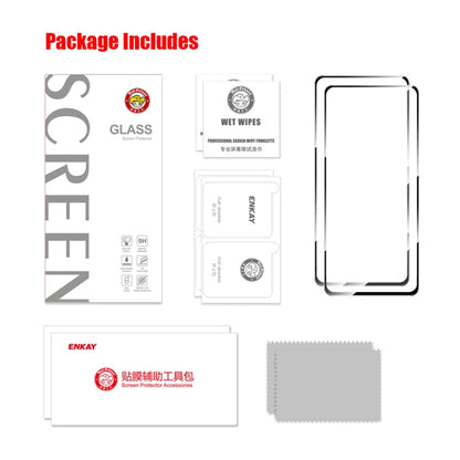 For OnePlus 9RT 2pcs ENKAY Full Glue High Aluminum-silicon Tempered Glass Film