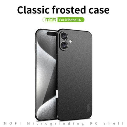 For iPhone 16 MOFI Fandun Series Frosted PC Ultra-thin All-inclusive Phone Case(Green)