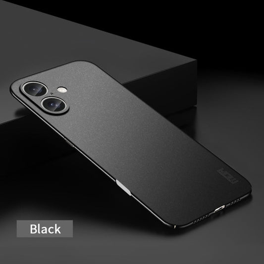 For iPhone 16 Plus MOFI Fandun Series Frosted PC Ultra-thin All-inclusive Phone Case(Black)