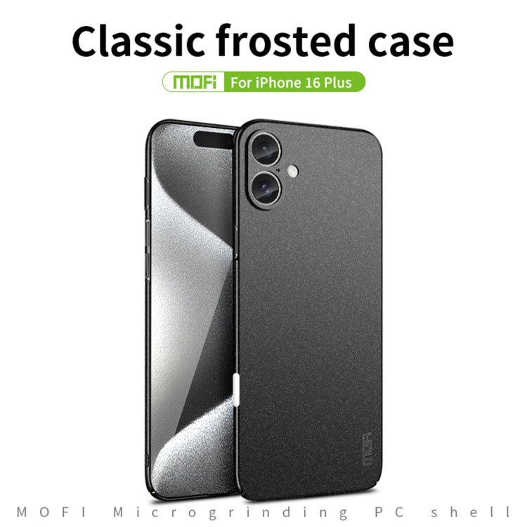 For iPhone 16 Plus MOFI Fandun Series Frosted PC Ultra-thin All-inclusive Phone Case(Green)