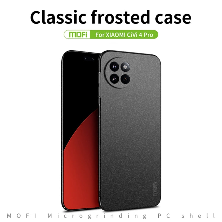 For Xiaomi Civi 4 Pro MOFI Fandun Series Frosted PC Ultra-thin All-inclusive Phone Case(Blue)
