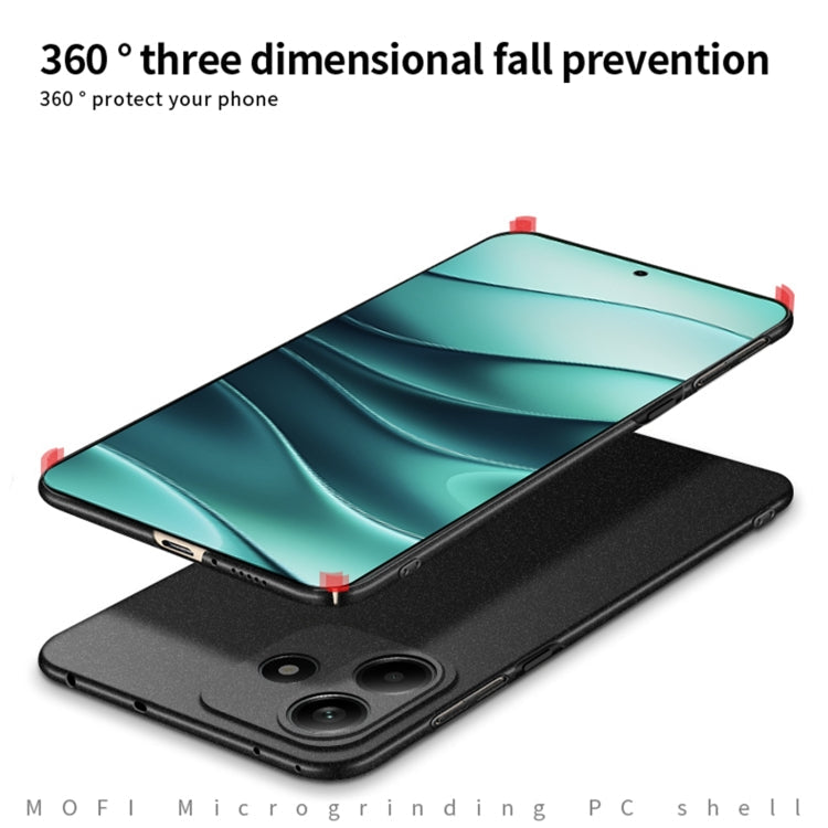 For Redmi Note 14 MOFI Fandun Series Frosted PC Ultra-thin All-inclusive Phone Case(Gray)