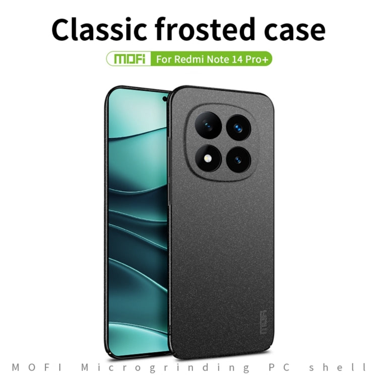 For Xiaomi Redmi Note 14 Pro+ MOFI Fandun Series Frosted PC Ultra-thin All-inclusive Phone Case(Gray)