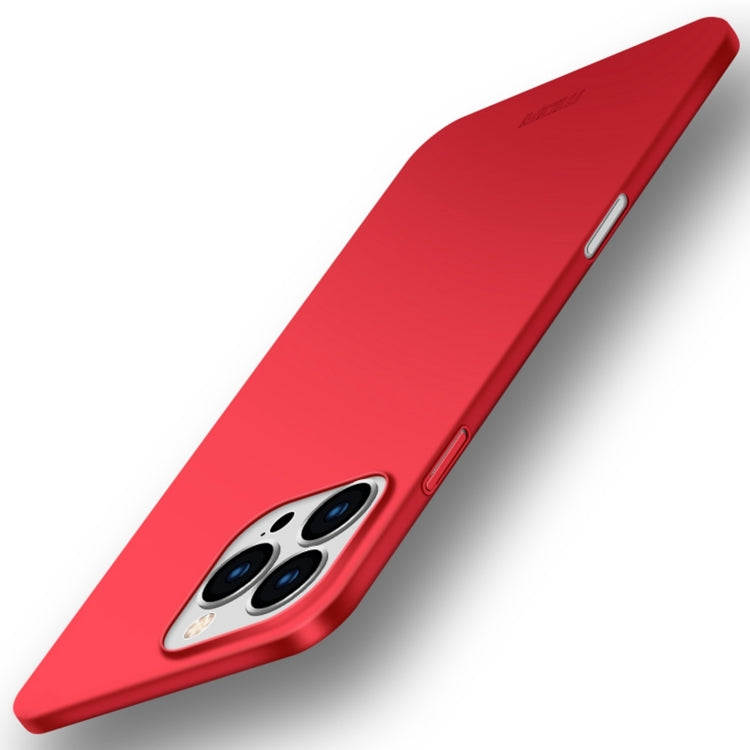Pour iPhone 16 Pro, coque rigide ultra-fine givrée en PC MOFI (rouge)