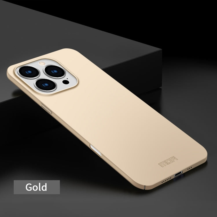 For iPhone 16 Pro MOFI Frosted PC Ultra-thin Hard Phone Case(Gold)