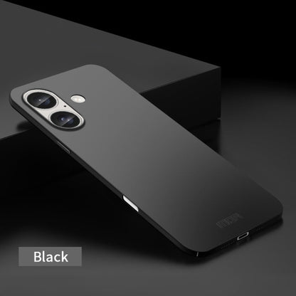 For iPhone 16 MOFI Frosted PC Ultra-thin Hard Phone Case(Black)