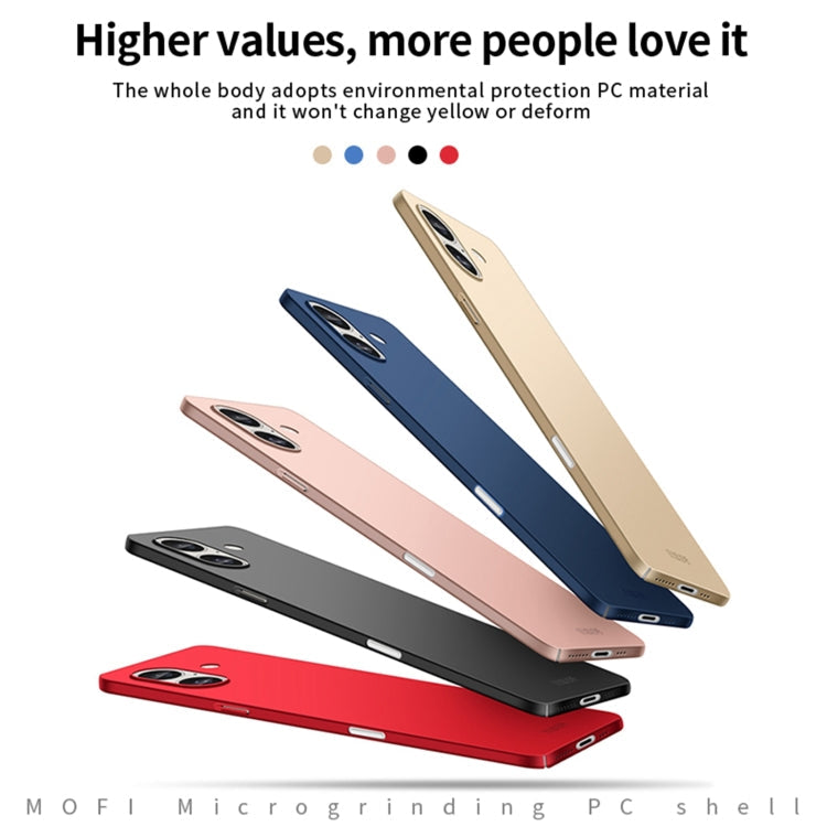For iPhone 16 MOFI Frosted PC Ultra-thin Hard Phone Case(Black)
