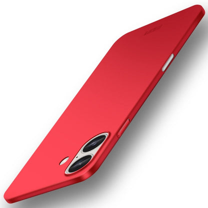 Pour iPhone 16 Coque MOFI Frosted PC Ultra-fine Rigide (Rouge)