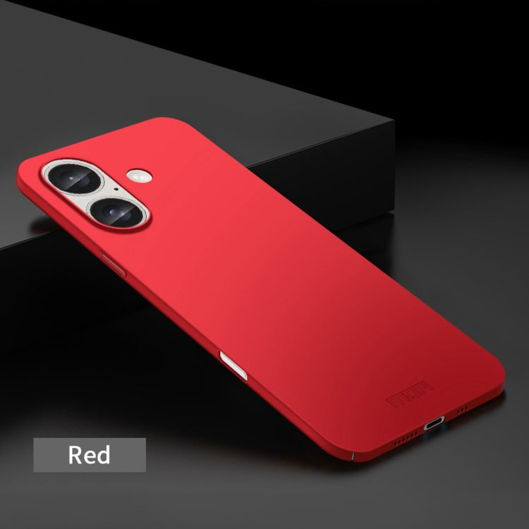 Pour iPhone 16 Coque MOFI Frosted PC Ultra-fine Rigide (Rouge)