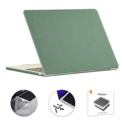 Pour MacBook Air 15.3 A2941 ENKAY Version US Coque de protection mate 3 en 1 avec film de clavier en TPU et capuchons anti-poussière (vert foncé)