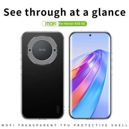 Pour Honor X50 5G Étui de téléphone TPU ultra-mince de la série MOFI Ming (transparent)