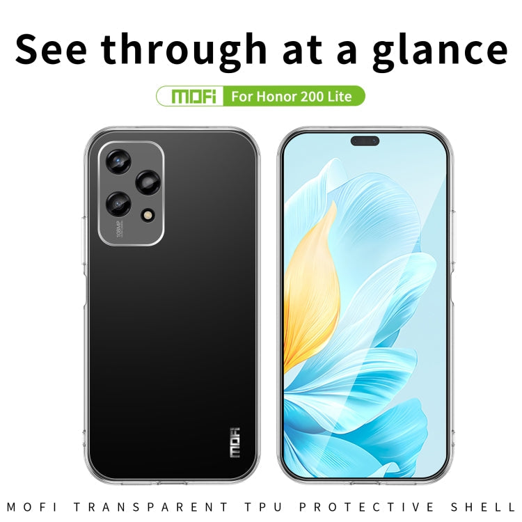 Pour Honor 200 Lite Global MOFI Série Ming Coque de Téléphone en TPU Ultra-Mince (Transparente)