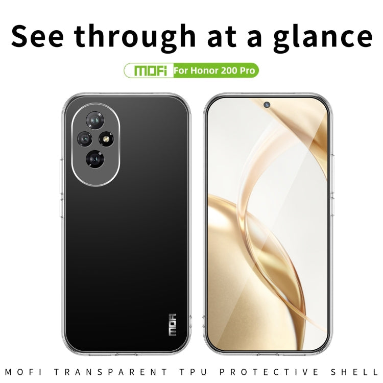 For Honor 200 Pro MOFI Ming Series Ultra-thin TPU Phone Case(Transparent)