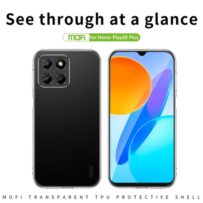 Pour Honor Play 60 Plus Étui de téléphone en TPU ultra-mince série MOFI Ming (Transparent)