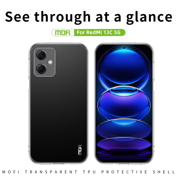 For Xiaomi Redmi 13C 5G MOFI Ming Series Ultra-thin TPU Phone Case(Transparent)