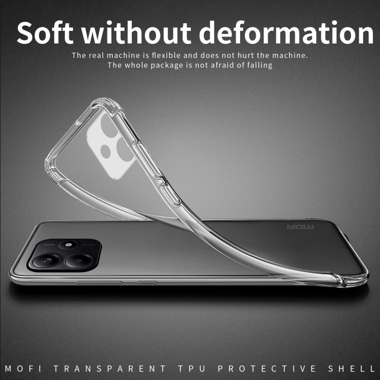 Pour Xiaomi Redmi Note 14 5G Coque de téléphone en TPU ultra-mince série MOFI Ming (Transparent)