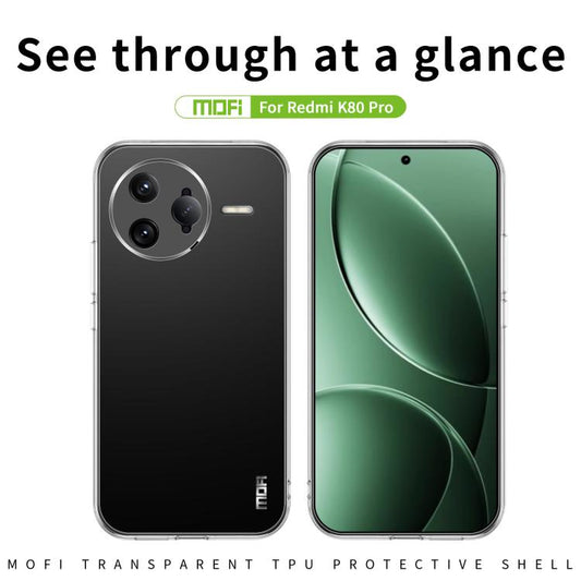 Pour la série MOFI Ming Ultra-mince coque de téléphone en TPU pour Xiaomi Redmi K80 Pro (Transparent)