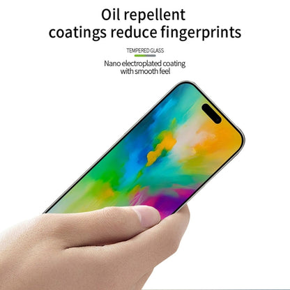For iPhone 16 MOFI 9H 2.5D Full Screen Tempered Glass Film(Black)